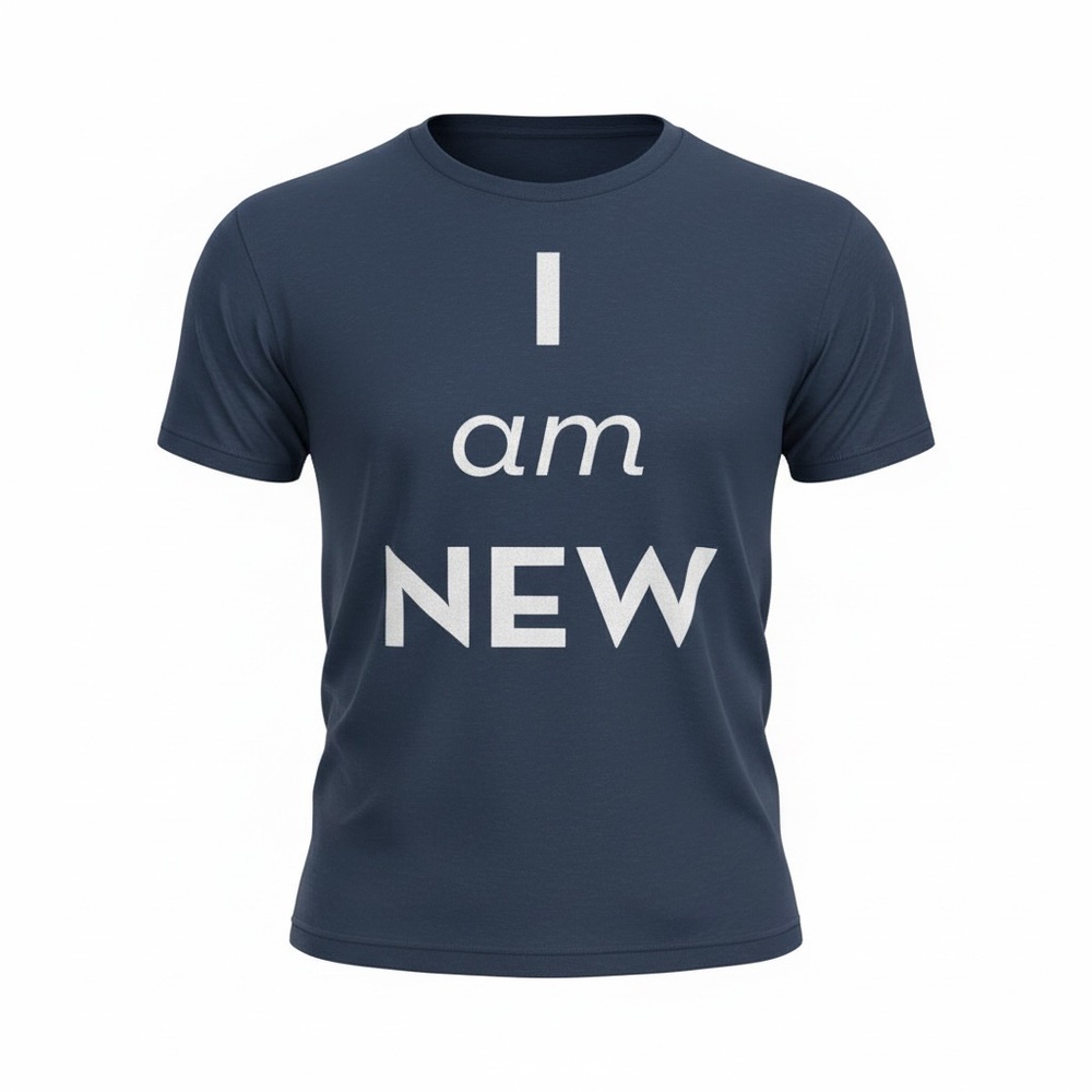 Gildan Dark Blue 'I am NEW' Tee